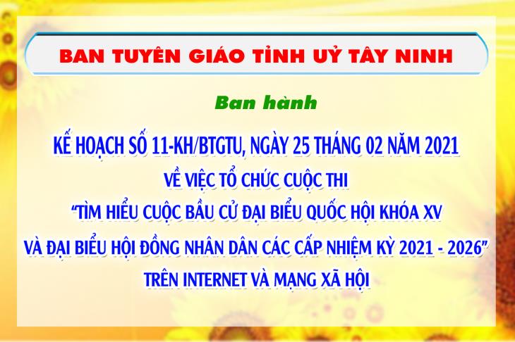 Kế hoạch số 11-KH/BTGTU, ngày 25 tháng 02 năm 2021 